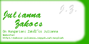 julianna zakocs business card